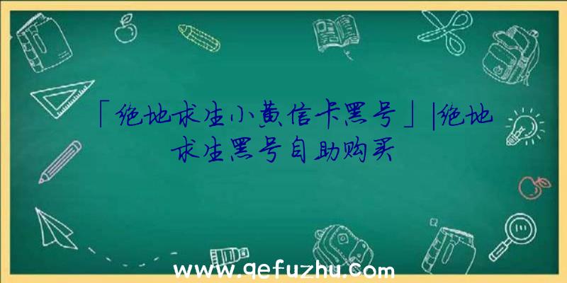 「绝地求生小黄信卡黑号」|绝地求生黑号自助购买